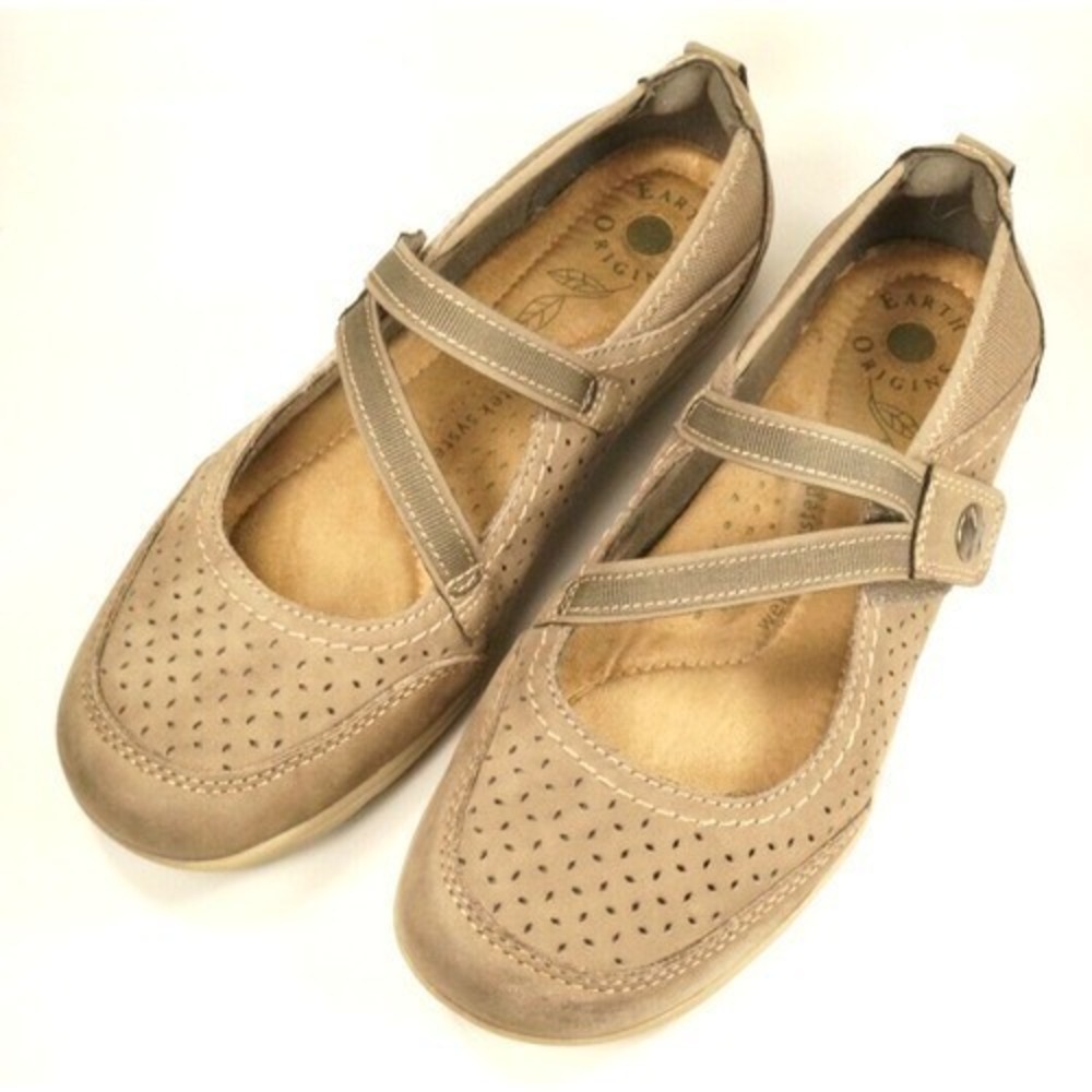 Womens Earth Origins Shoes Tiffany Strap Mary Janes Dust Vintage Leather sz 8.5